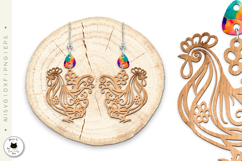 Elegant Easter Earrings Laser Cut | Chicken Earrings SVG Product Image 2