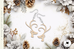 Elegant Christmas Earrings | Reindeer Laser Cut Designs Product Image 2