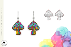 Mushroom Earrings Laser Cut | Hippie Earrings SVG Product Image 2