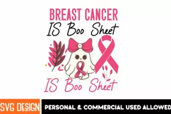 Breast cancer is boo sheet Breast cancer sublimation design Product Image 1