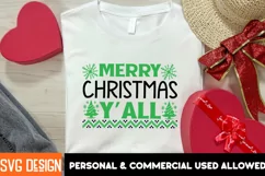 Merry Christmas Y'all SVG Design ,Merry Christmas SVG Product Image 1