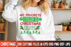 My Favorite Color is Christmas Lights SVG Cut File,Christmas Product Image 2