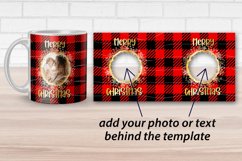 Christmas mug sublimation designs buffalo plaid mug wrap. Product Image 2