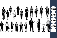 Business professionals group diverse standing poses vector s Product Image 1