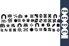 Abstract geometric shapes with wavy lines, checkerboard Product Image 1