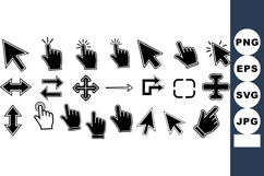 Computer mouse cursor icons and pointer hand symbol Product Image 1