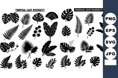 Tropical leaf diversity collection with assorted silhouettes Product Image 1