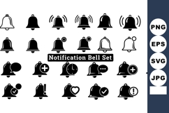 Notification bell icon with various alert, message, time Product Image 1