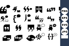 Quotation mark and speech bubble icon with book, owl Product Image 1