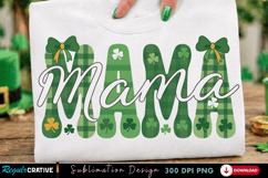 Mama Green Shamrock PNG T-shirt Design, mama png, green mama Product Image 1