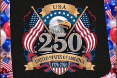 250 USA Sublimation PNG, 250 usa png, america 250, patriotic Product Image 1