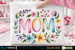 Mom Floral Sublimation PNG, mom png, mom floral, mother Product Image 1