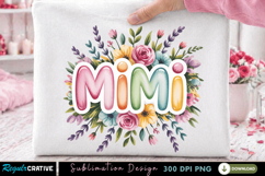 Mimi Floral Sublimation PNG, mimi png, mimi floral, grandma Product Image 1