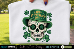 St Patrick Skull PNG, skull png, st patrick skull, shamrock Product Image 2