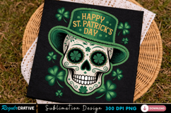 St Patrick Skull PNG, skull png, st patrick skull, shamrock Product Image 3