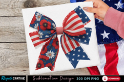 USA Bow Sublimation PNG, usa bow png, patriotic bow, america Product Image 2