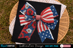 USA Bow Sublimation PNG, usa bow png, patriotic bow, america Product Image 3