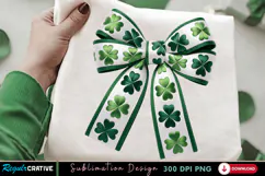 Clover Bow Sublimation PNG, clover bow png, st patricks bow Product Image 3