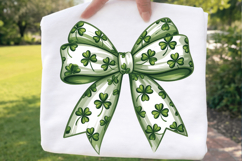 Clover Bow Sublimation PNG, clover bow png, st patricks bow Product Image 2