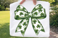 Clover Bow Sublimation PNG, clover bow png, st patricks bow Product Image 2