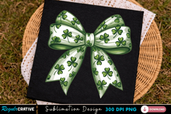 Clover Bow Sublimation PNG, clover bow png, st patricks bow Product Image 3