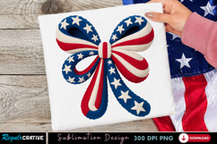 USA Bow Sublimation PNG T-shirt Design, usa bow png, patriot Product Image 1