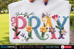 Pray Floral Sublimation PNG T-shirt Design, pray png, pray Product Image 1