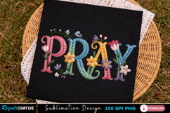 Pray Floral Sublimation PNG T-shirt Design, pray png, pray Product Image 3