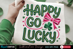 Happy Go Lucky PNG T-shirt Design, happy go lucky png, lucky Product Image 2
