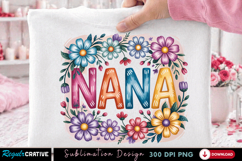 Nana Floral Sublimation PNG T-shirt Design, nana png, nana Product Image 2