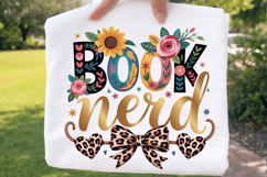 Book Nerd Floral PNG T-shirt Design, book nerd png, book png Product Image 2