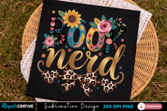 Book Nerd Floral PNG T-shirt Design, book nerd png, book png Product Image 3