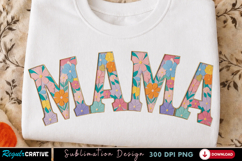 Mama Floral Retro PNG T-shirt Design, mama png, retro mama Product Image 2