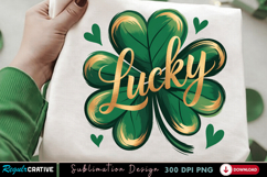 Lucky Shamrock PNG T-shirt Design, lucky png, shamrock png, Product Image 2