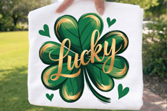 Lucky Shamrock PNG T-shirt Design, lucky png, shamrock png, Product Image 1