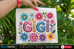 Gigi Floral PNG T-shirt Design, gigi png, grandma png, nana Product Image 1
