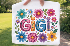 Gigi Floral PNG T-shirt Design, gigi png, grandma png, nana Product Image 2
