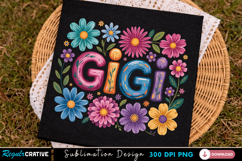 Gigi Floral PNG T-shirt Design, gigi png, grandma png, nana Product Image 3