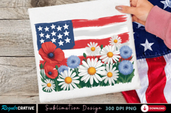 USA Floral Flag PNG T-shirt Design, usa floral png, american Product Image 2