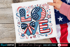 Love USA Bow PNG T-shirt Design, love usa png, usa bow png Product Image 2