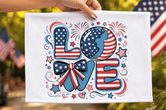 Love USA Bow PNG T-shirt Design, love usa png, usa bow png Product Image 3