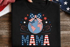 USA Globe Bow PNG T-shirt Design, usa globe png, patriotic Product Image 3