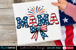 USA Mama Floral PNG T-shirt Design, usa mama png,floral mama Product Image 1