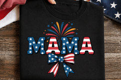 USA Mama Floral PNG T-shirt Design, usa mama png,floral mama Product Image 3