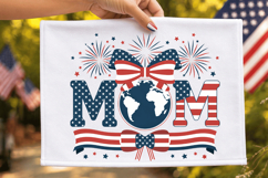 Mama Flag Heart PNG T-shirt Design, mama heart png,usa heart Product Image 2