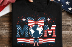 Mama Flag Heart PNG T-shirt Design, mama heart png,usa heart Product Image 3