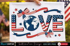 Love USA Text PNG T-shirt Design, love usa png, patriotic Product Image 2