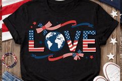 Love USA Text PNG T-shirt Design, love usa png, patriotic Product Image 3