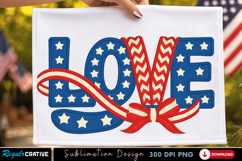 Love USA Bow PNG T-shirt Design, love usa png, usa bow png Product Image 2