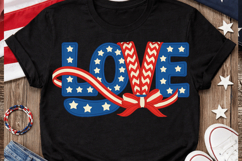 Love USA Bow PNG T-shirt Design, love usa png, usa bow png Product Image 3